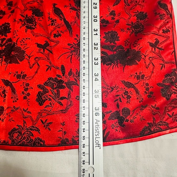 Vintage 90's Style Y2K Cheongsam Chinese Red & Black Satin Dress 100% Silk - Picture 13 of 16